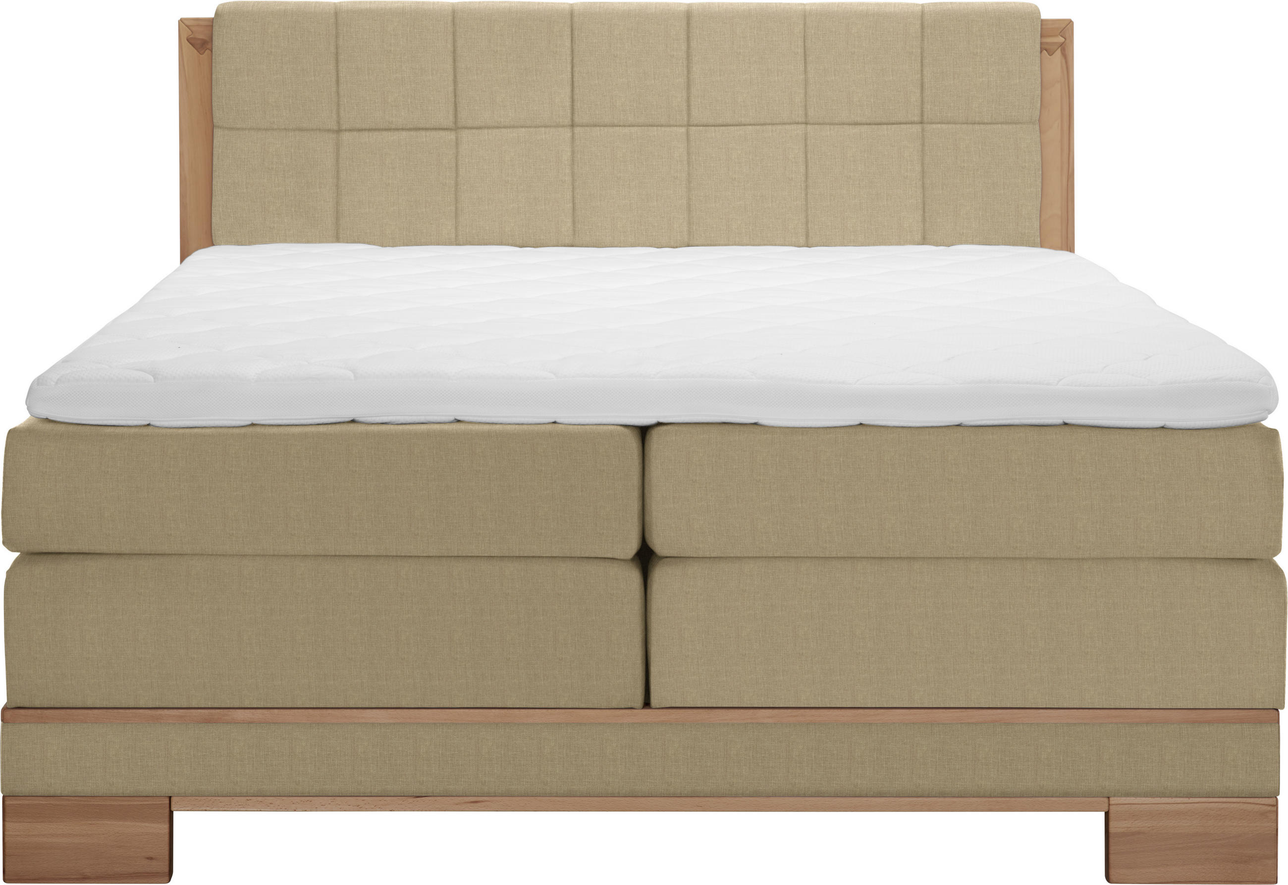 BOXSPRINGBETT 180/200 cm  in Buchefarben, Hellbraun  - Hellbraun/Buchefarben, Natur, Holz/Textil (180/200cm) - Linea Natura