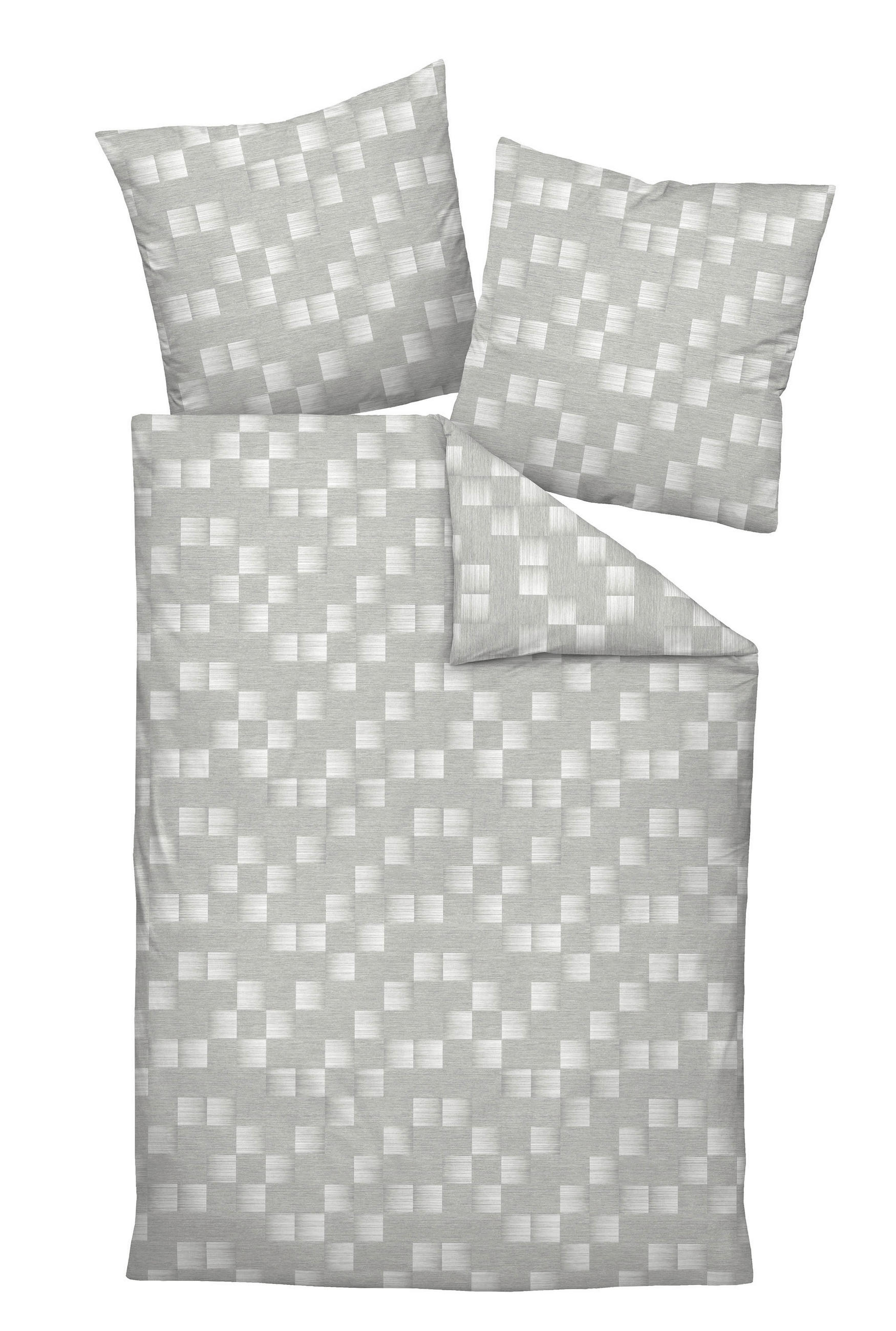 BETTWÄSCHE 2-teilig Makosatin 135/200 cm  - Silberfarben, Design, Textil (135/200cm) - Janine