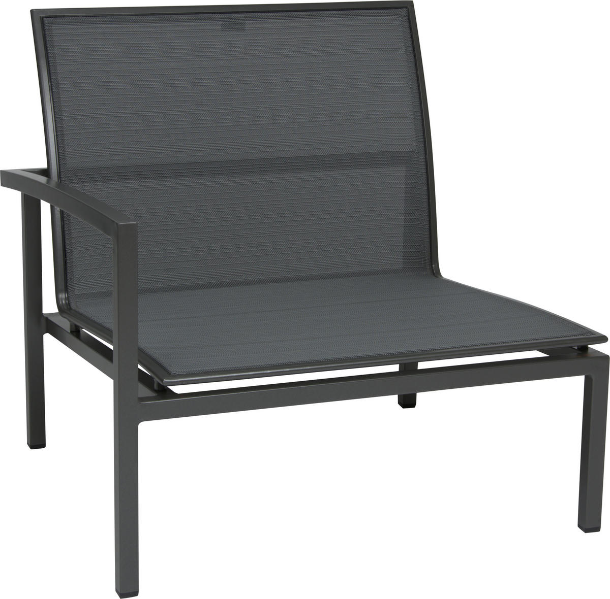 LOUNGEECKTEIL - Dunkelgrau/Anthrazit, Design, Textil/Metall (82/80/81cm) - Stern