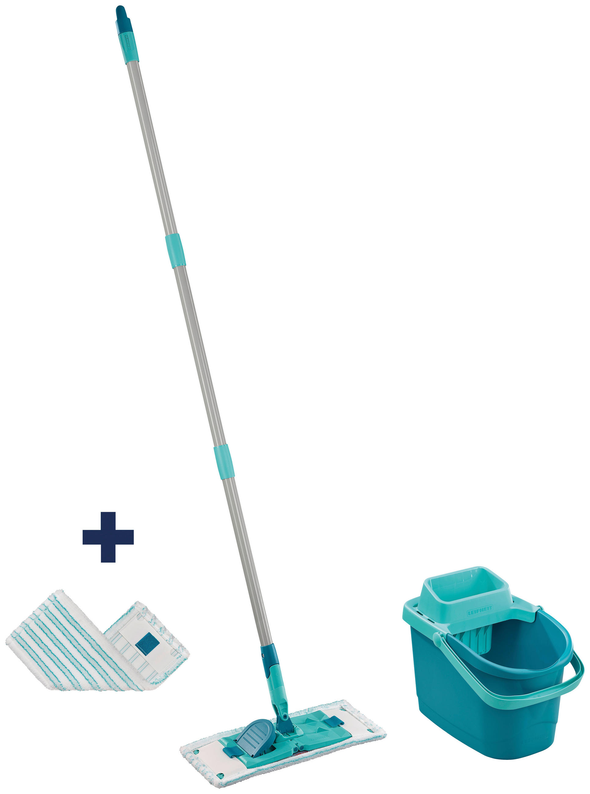 ČISTICÍ SADA NA PODLAHY - tyrkysová, Basics, plast (33/148cm) - Leifheit