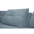 ECKSOFA Blaugrau Chenille Armlehnenkissen, Rücken echt, Sitztiefenverstellung  - Blaugrau/Schwarz, KONVENTIONELL, Textil/Metall (215/313cm) - Hom`in