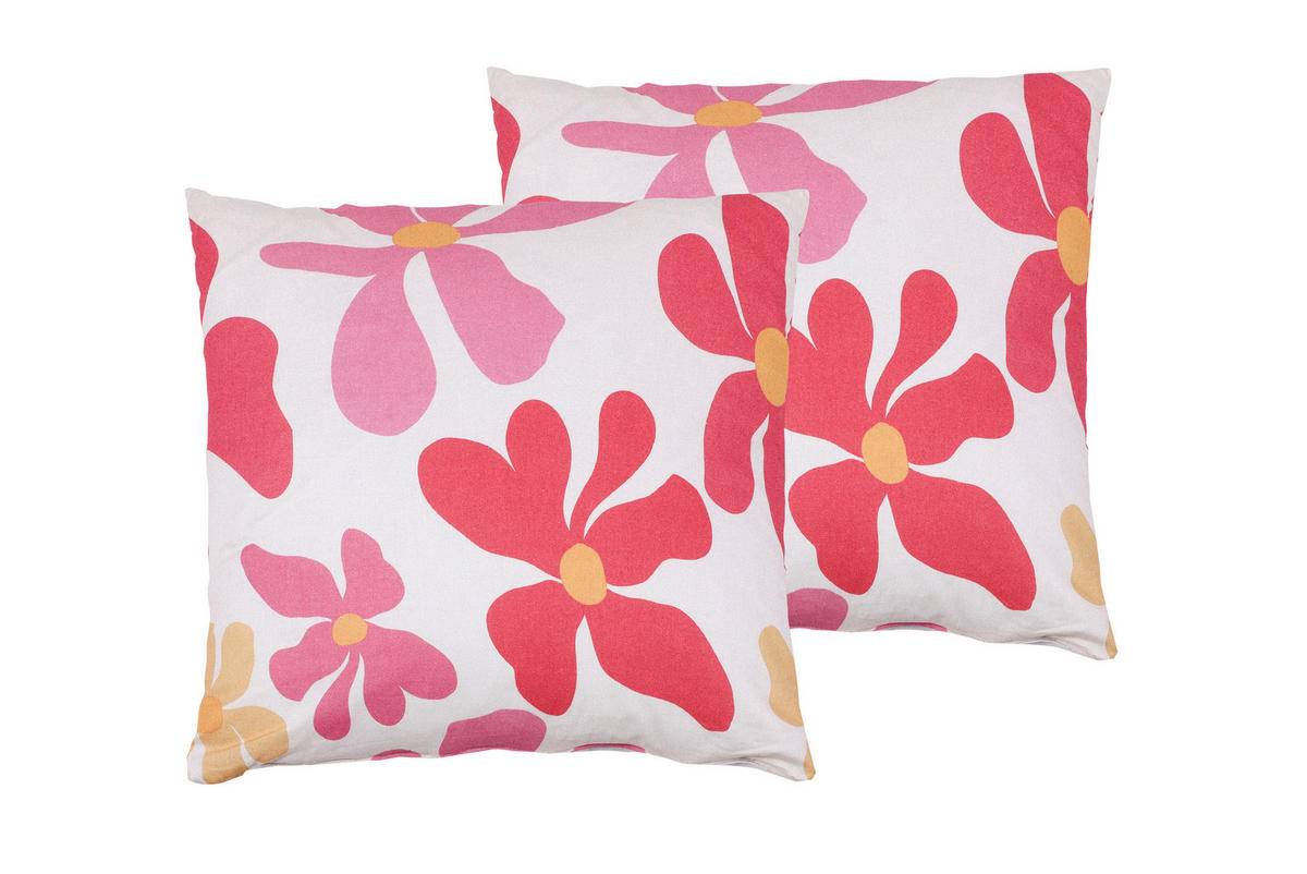 ZIERKISSENSET 2-teilig 48/48 cm  - Pink/Rot, Basics, Textil (48/48cm)