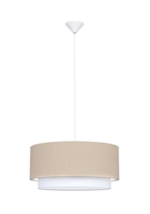 ZÁVĚSNÉ SVÍTIDLO, 50/40/93 cm  - bílá/pískové barvy, Design, kov/textil (50/40/93cm)