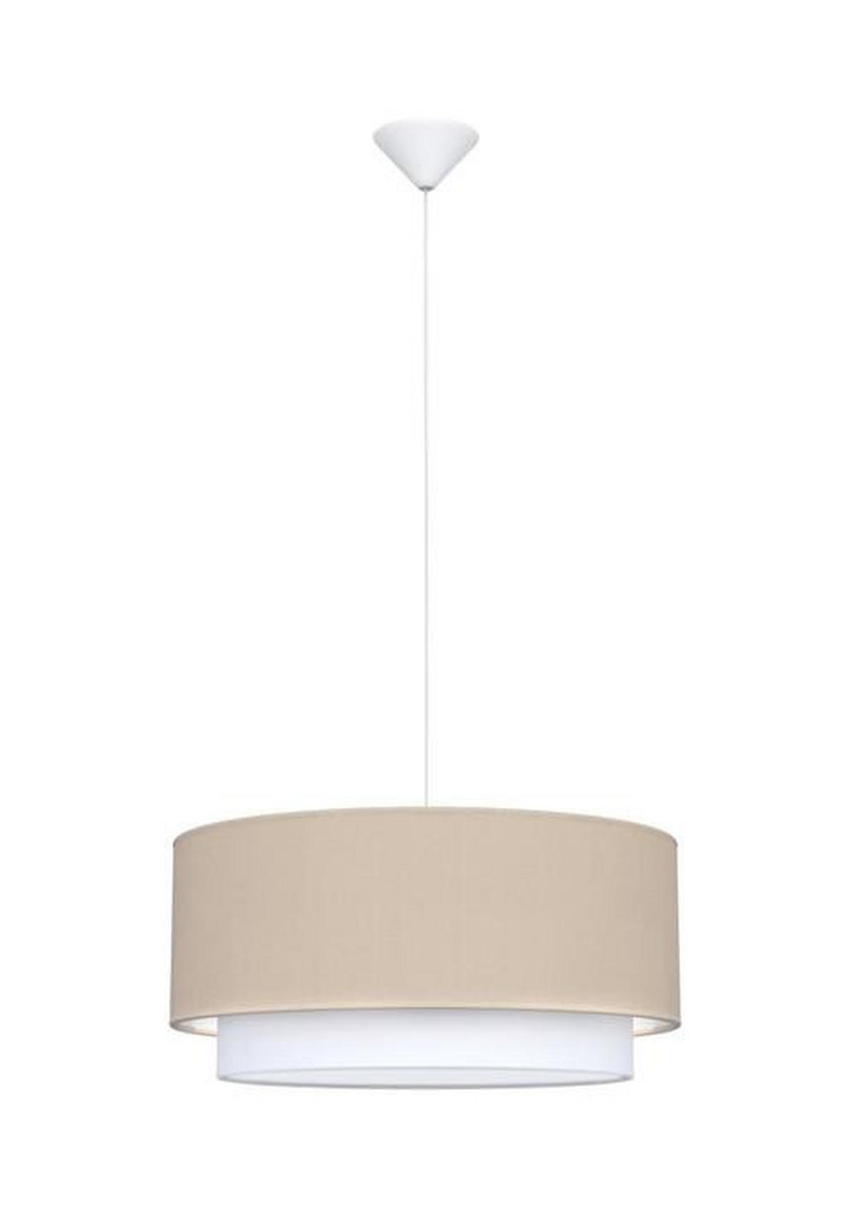 ZÁVĚSNÉ SVÍTIDLO, 50/40/93 cm  - bílá/pískové barvy, Design, kov/textil (50/40/93cm)