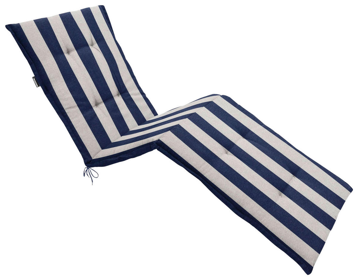 LIEGENAUFLAGE Streifen  - Blau/Creme, Basics, Textil (200/6/65cm)