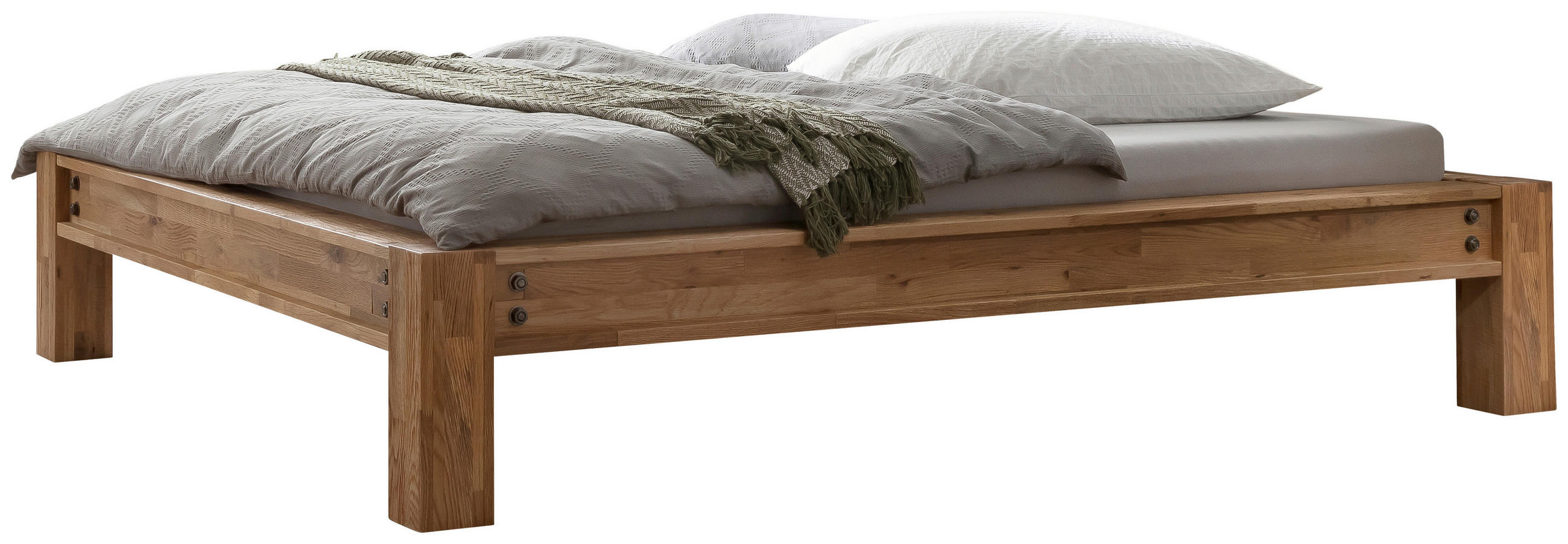 BALKENBETT 160/200 cm,  in Braun, Eichefarben,  - Eichefarben/Braun, Natur, Holz (160/200cm) - Hasena