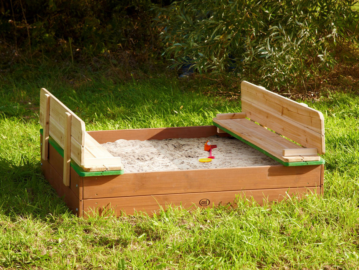 SANDKASTEN ELLA MIT DECKEL  - Braun/Grün, KONVENTIONELL, Holz (95/20/100cm) - Ambia Garden
