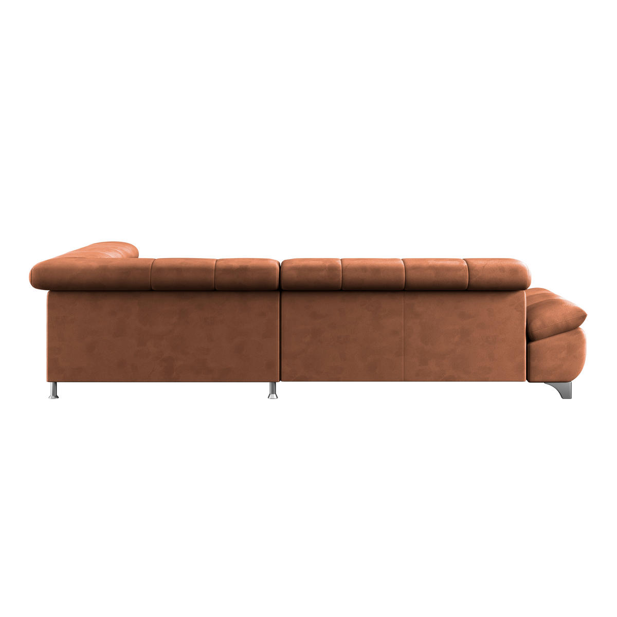 ECKSOFA Cognac Chenille  - Chromfarben/Cognac, KONVENTIONELL, Textil/Metall (312/234cm) - Livetastic