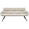 SITZBANK 200/91/70 cm Webstoff Schwarz, Beige  - Beige/Schwarz, Design, Textil/Metall (200/91/70cm) - Dieter Knoll