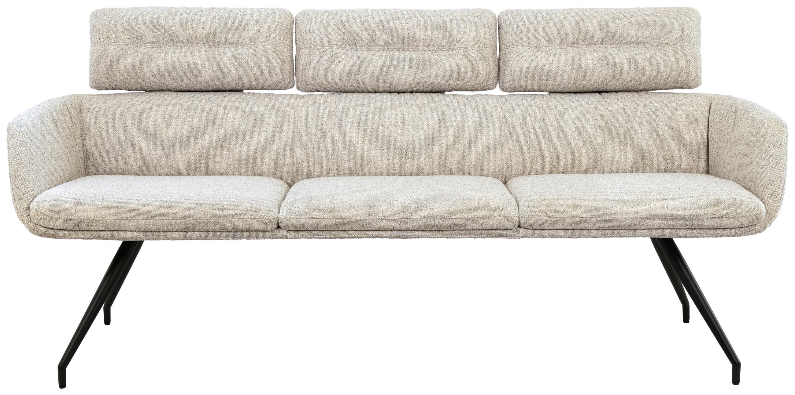 SITZBANK 200/91/70 cm Webstoff Schwarz, Beige  - Beige/Schwarz, Design, Textil/Metall (200/91/70cm) - Dieter Knoll