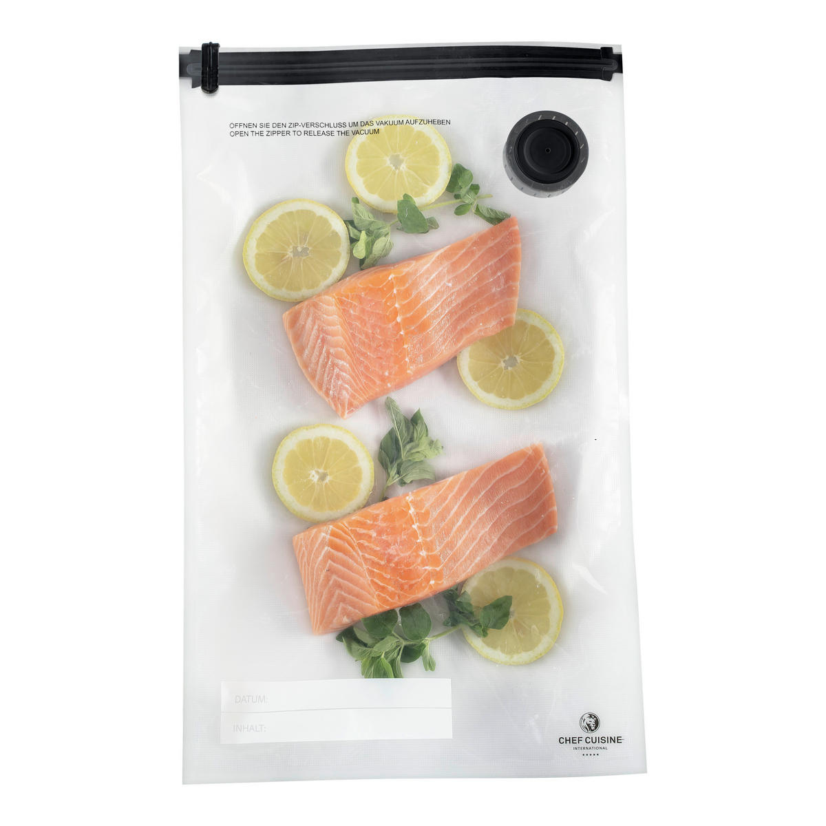 VAKUUM-LEBENSMITTELBEUTEL - Transparent/Schwarz, KONVENTIONELL, Kunststoff (1,25/4/8,5l) - CHEF CUISINE