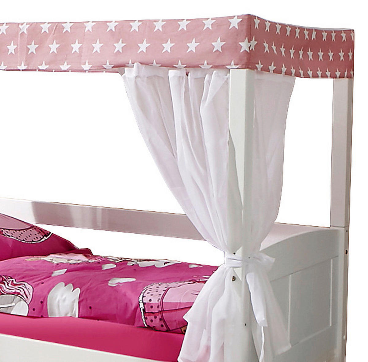 POSTEĽ S NEBESAMI, 80/160 cm ružová, biela - biela/ružová, Modern, drevo (80/160cm) - MID.YOU