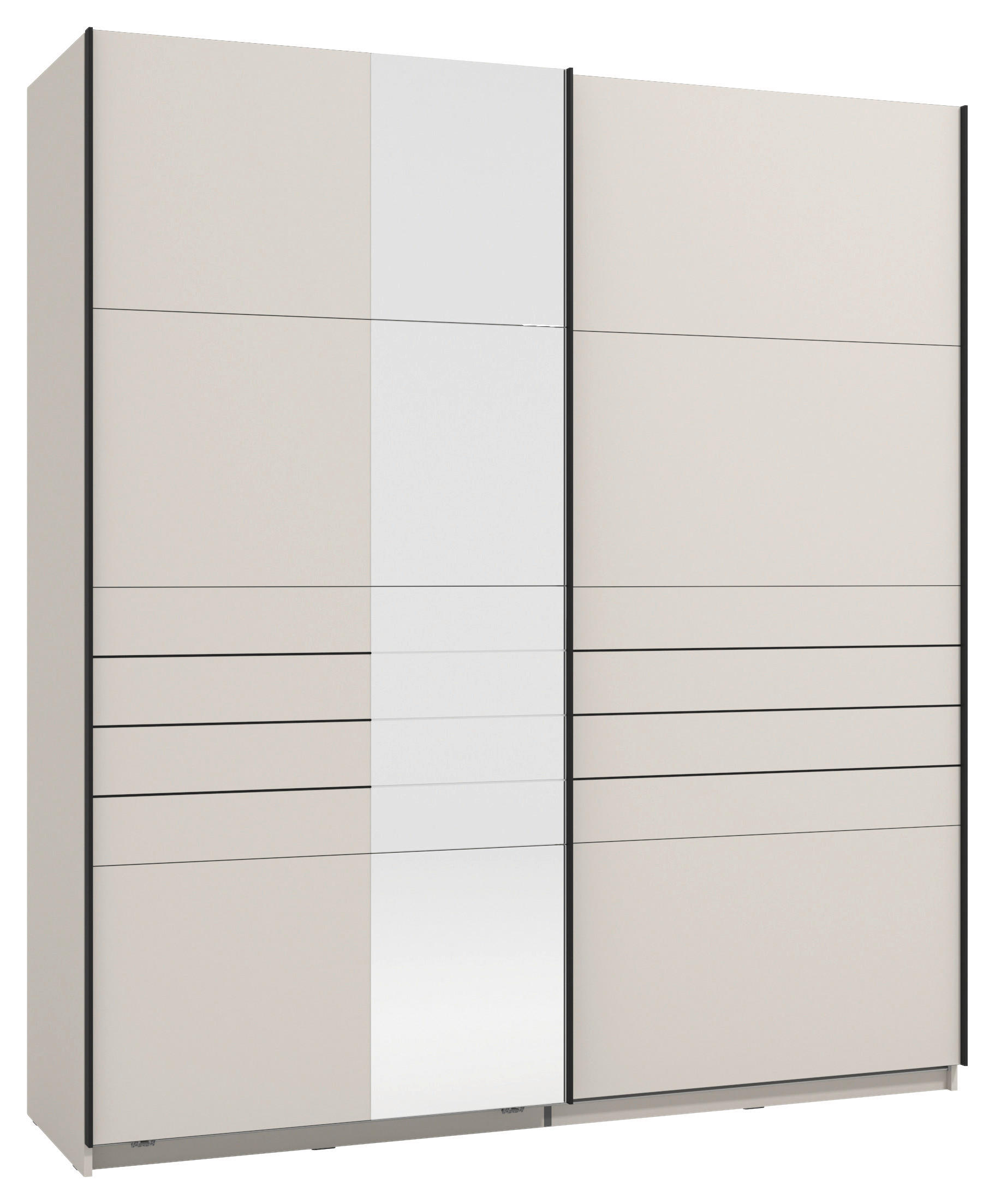 FÜGGESZTETT TOLÓAJTÓS SZEKRÉN kasmírszínű  - kasmírszínű/fekete, Modern, faalapú anyag/fém (195/217,5/60cm) - MID.YOU