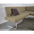 ECKBANK 185/160 cm  in Grün, Edelstahlfarben  - Edelstahlfarben/Grün, Design, Textil/Metall (185/160cm) - Dieter Knoll