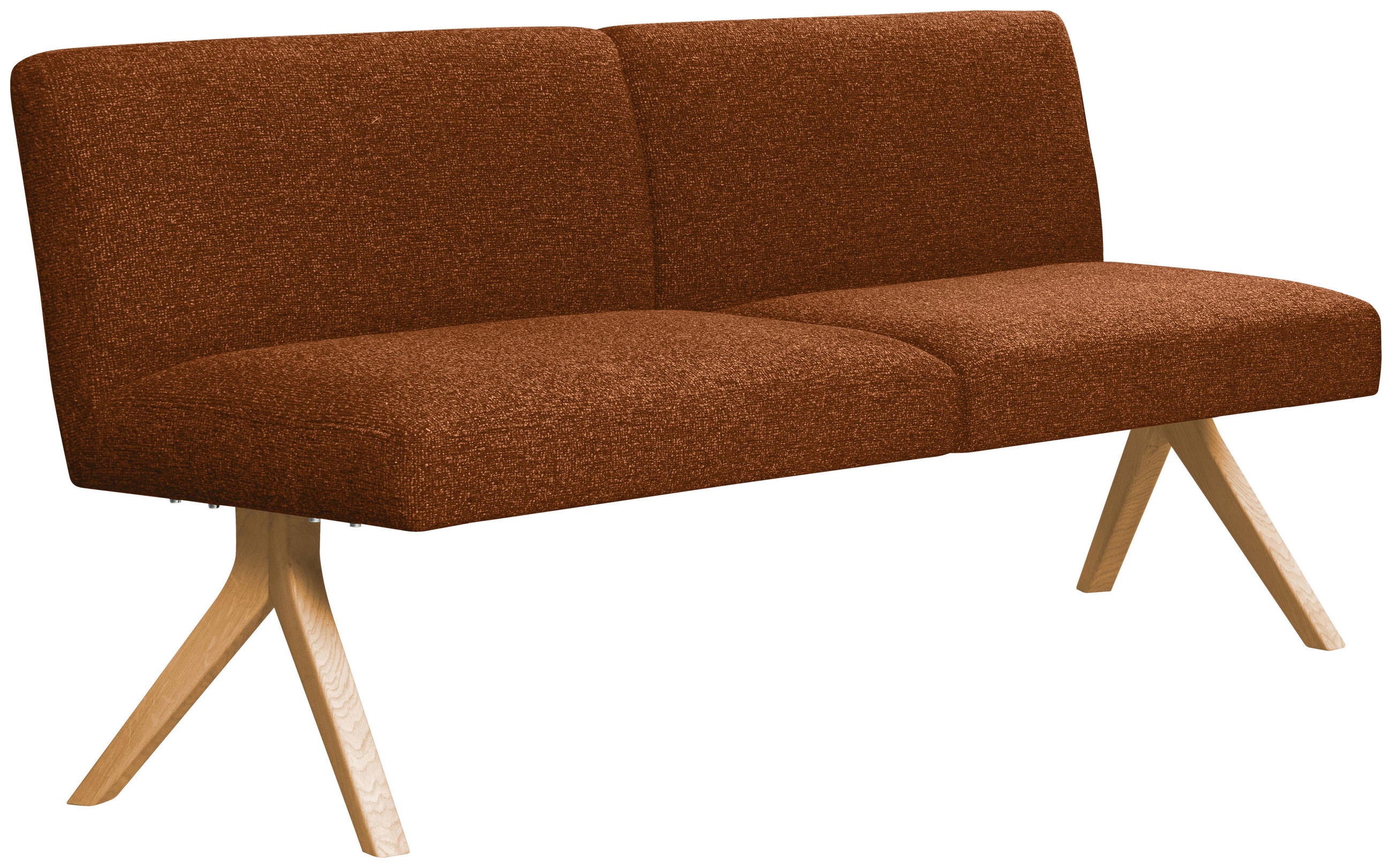 SITZBANK 160/85/69 cm Webstoff Haselnussfarben Eiche vollmassiv  - Eichefarben/Haselnussfarben, KONVENTIONELL, Holz/Textil (160/85/69cm) - Linea Natura