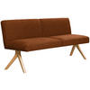 SITZBANK 160/85/69 cm Webstoff Haselnussfarben Eiche vollmassiv  - Eichefarben/Haselnussfarben, KONVENTIONELL, Holz/Textil (160/85/69cm) - Linea Natura