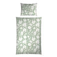 WENDEBETTWÄSCHE Mavie Satin 140/200 cm  - Weiß/Grün, KONVENTIONELL, Textil (140/200cm) - Novel