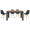 TISCHGRUPPE - Eichefarben/Anthrazit, MODERN, Kunststoff/Metall - MID.YOU
