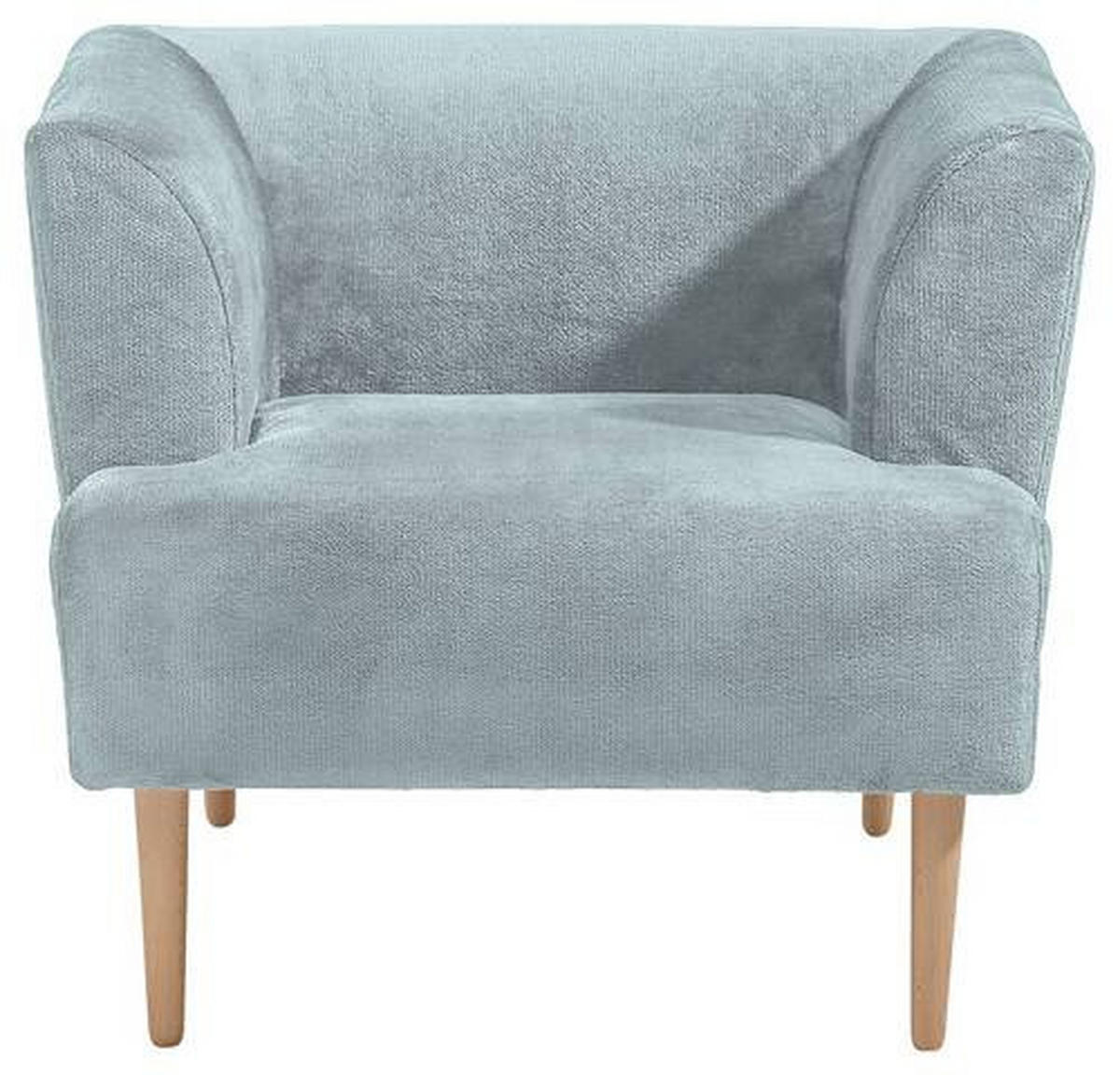 SESSEL in Plüsch Mintgrün  - Buchefarben/Mintgrün, Design, Holz/Textil (85/71/80cm) - MID.YOU