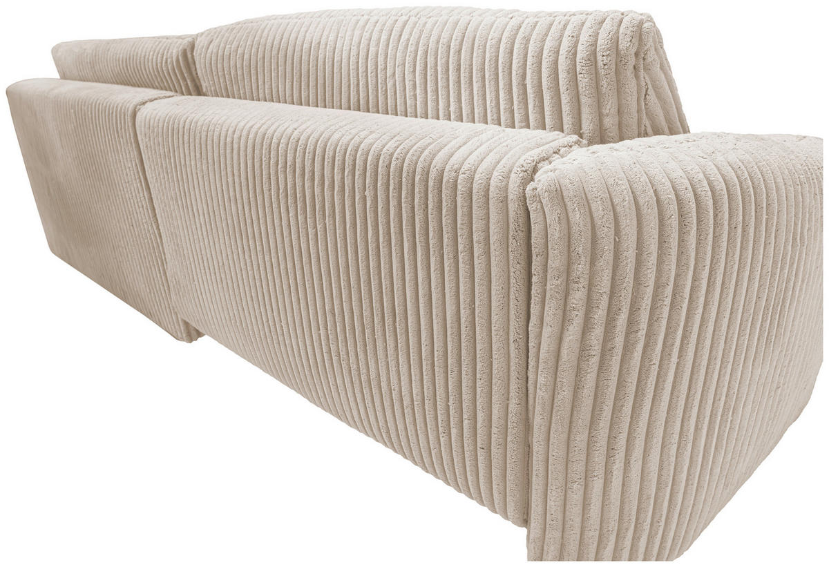 ECKSOFA in Cord Sandfarben  - Sandfarben/Schwarz, Design, Kunststoff/Textil (161/284cm) - Livetastic