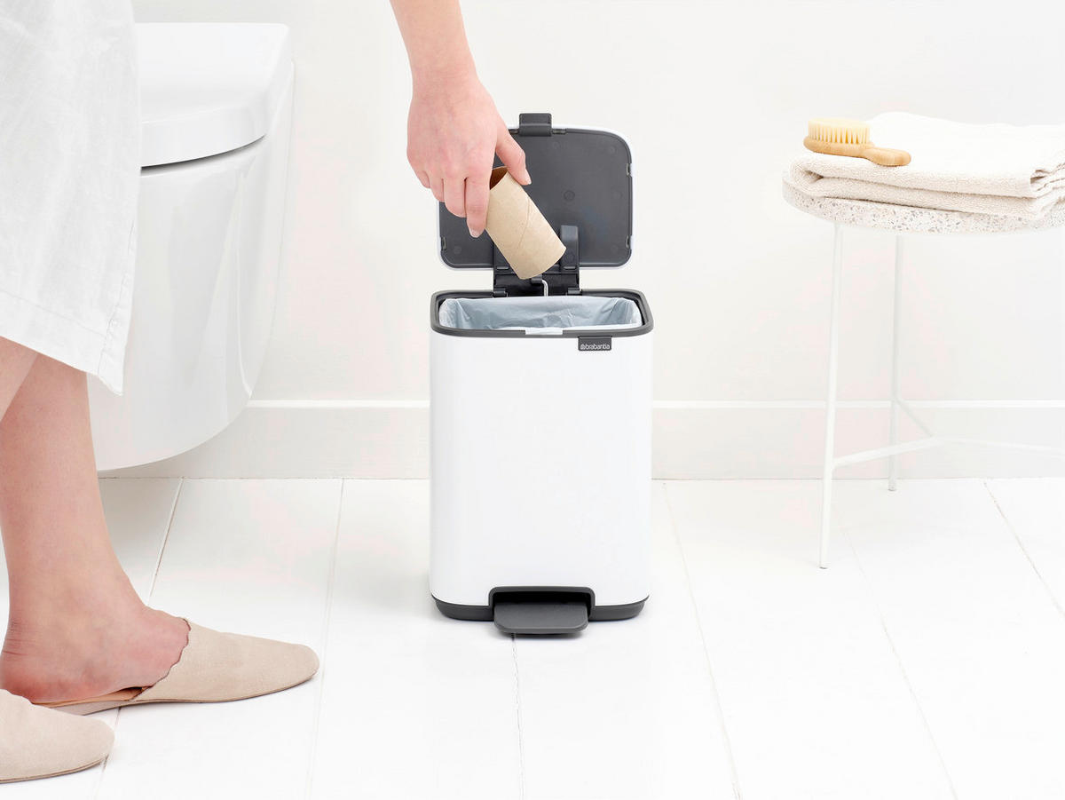 KANTA SA PAPUČICOM  4 l   - bela/antracit, Konvencionalno, metal/plastika (20/26,8/20,5cm) - Brabantia