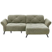 ECKSOFA in Webstoff Grün  - Schwarz/Grün, Design, Textil/Metall (244/173cm) - Moderano