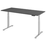 SCHREIBTISCH 180/80/64,5-129,5 cm  in Graphitfarben, Silberfarben  - Silberfarben/Graphitfarben, KONVENTIONELL, Holzwerkstoff/Metall (180/80/64,5-129,5cm) - Venda