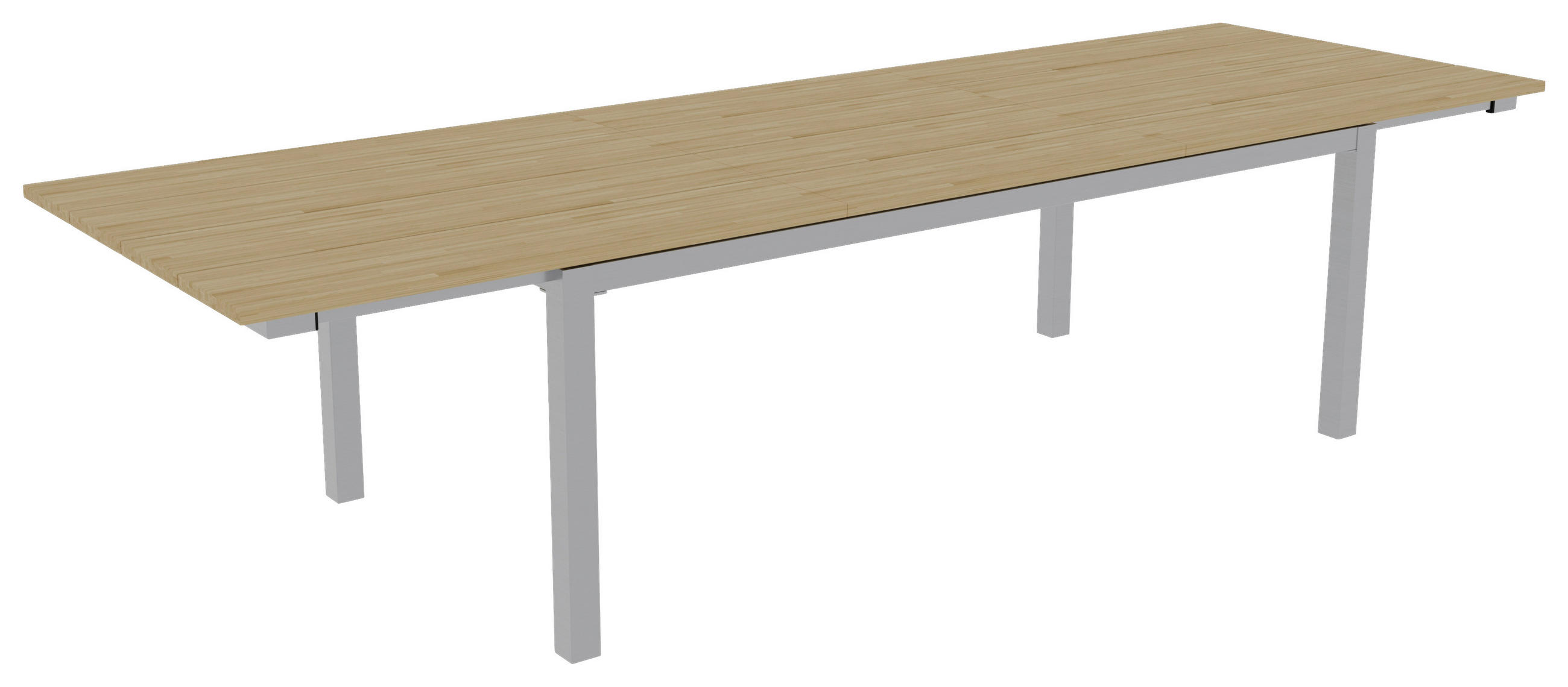 GARTENTISCH 230-310/100/75 cm Holz, Metall rechteckig  - Edelstahlfarben/Teakfarben, MODERN, Holz/Metall (230-310/100/75cm) - Zebra 