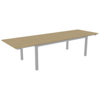 GARTENTISCH 230-310/100/75 cm Holz, Metall rechteckig  - Edelstahlfarben/Teakfarben, MODERN, Holz/Metall (230-310/100/75cm) - Zebra 