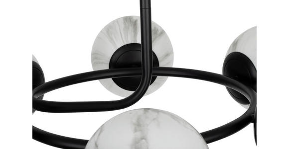 DECKENLEUCHTE Sirius 67/44 cm  - Schwarz/Weiß, Design, Glas (67/44cm) - Dieter Knoll