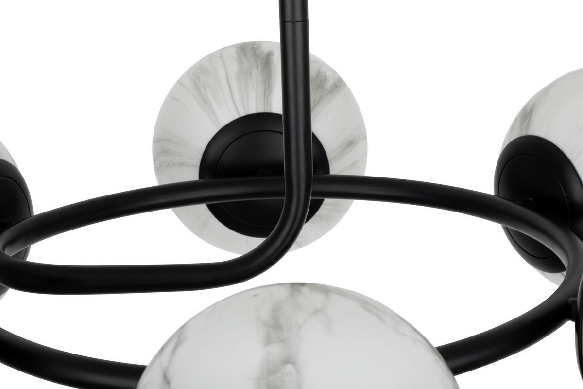 DECKENLEUCHTE Sirius 67/44 cm  - Schwarz/Weiß, Design, Glas (67/44cm) - Dieter Knoll