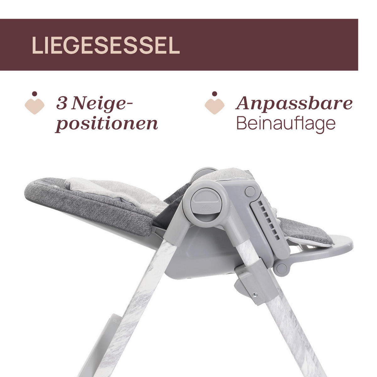 HOCHSTUHL Polly Armonia Dunkelgrau, Hellgrau Carrara  - Dunkelgrau/Hellgrau, Basics, Kunststoff (57/79-104/90cm) - Chicco