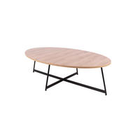 COUCHTISCH - Beigebraun/Schwarz, Natur, Holzwerkstoff/Metall (80/55/37cm)