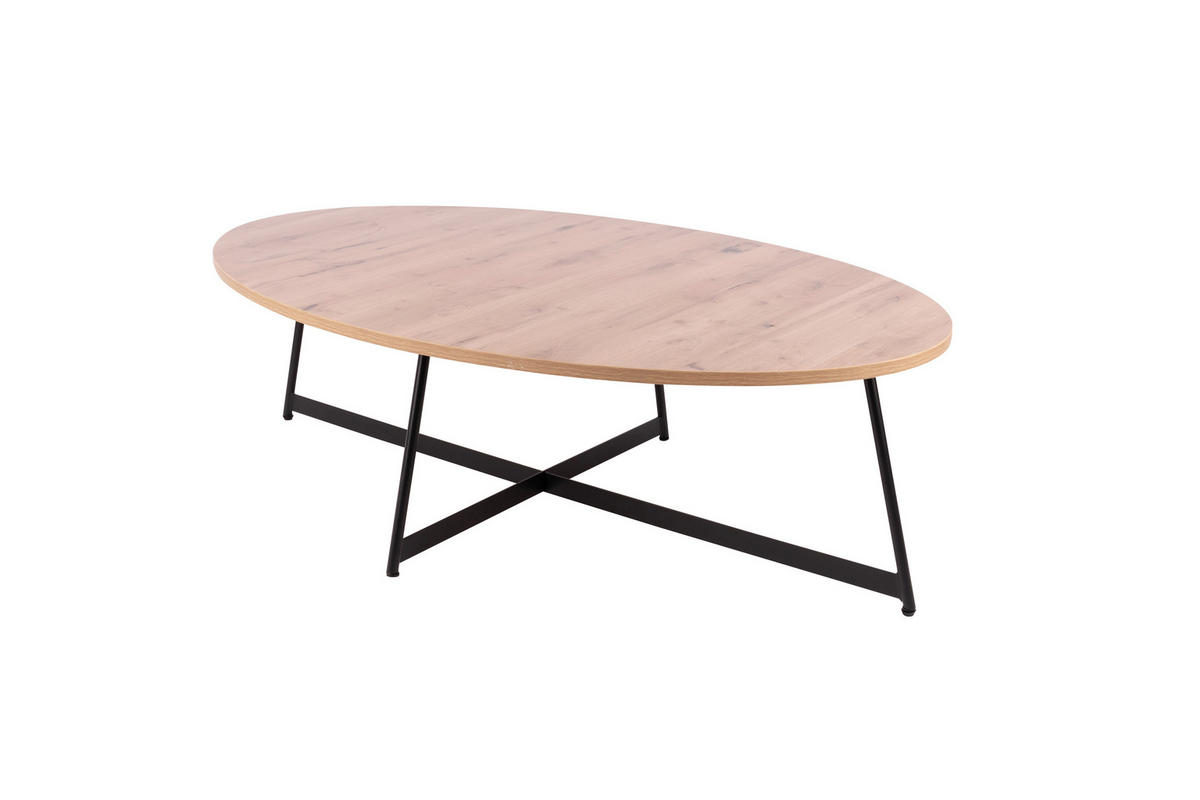 COUCHTISCH - Beigebraun/Schwarz, Natur, Holzwerkstoff/Metall (80/55/37cm)