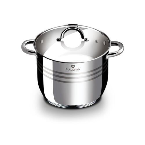 OALĂ 4.3 l  - culoare inox, Basics, sticlă/metal (20cm)