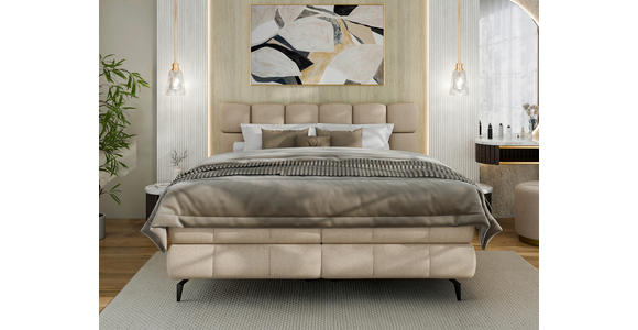 BOXBETT 180/200 cm  in Beige  - Beige/Schwarz, Trend, Textil/Metall (180/200cm) - Esposa