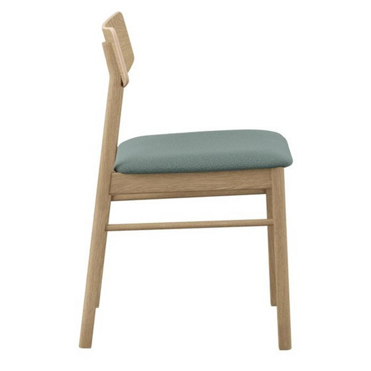 STOL  läderutbud, tygutbud   ekfärgad, blågrå  - blågrå/ekfärgad, Design, trä/plast (47/82/54cm) - Skovby