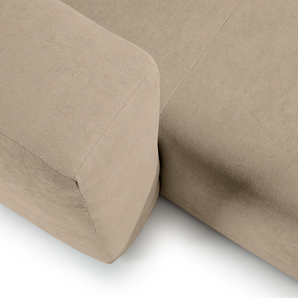 ECKSOFA in Struktur Taupe  - Taupe, Modern, Textil (255/72/160cm) - Trendmanufaktur