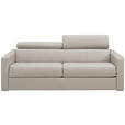 SCHLAFSOFA  in Echtleder Creme  - Creme/Schwarz, Design, Leder/Kunststoff (185/93/98cm) - Novel