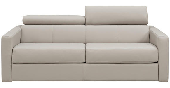 SCHLAFSOFA  in Echtleder Creme  - Creme/Schwarz, Design, Leder/Kunststoff (185/93/98cm) - Novel
