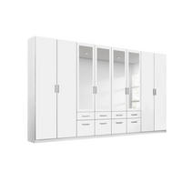 GARDEROB MED GÅNGJÄRN 360/229/54 cm 8-dörrar - vit/aluminiumfärg, Modern, trämaterial/plast (360/229/54cm) - Rauch Möbel