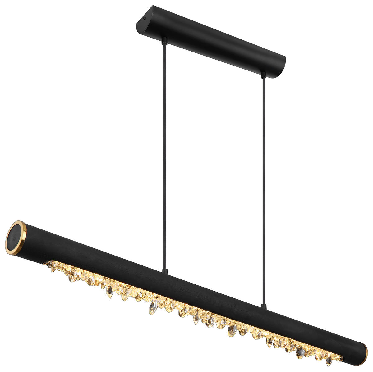 HÄNGELEUCHTE 100/8/150 cm   - Klar/Schwarz, Basics, Holz/Kunststoff (100/8/150cm) - Globo