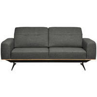 2-SITZER-SOFA in Struktur Dunkelgrau  - Dunkelgrau/Schwarz, Design, Textil/Metall (174/76-97/102cm) - Novel
