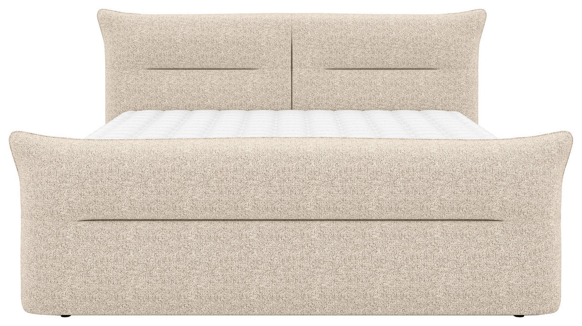BOXSPRINGBETT 180/200 cm  in Beige  - Beige/Schwarz, Design, Kunststoff/Textil (180/200cm) - Chameo