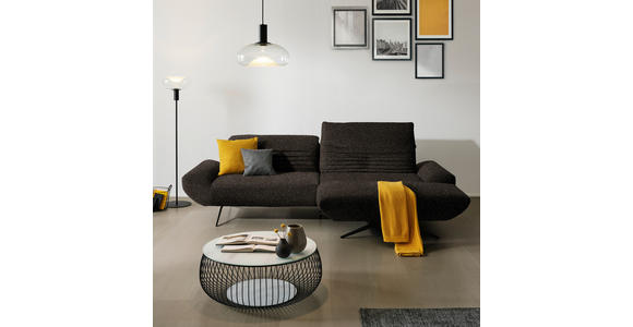 ECKSOFA  in Bouclé Dunkelbraun  280/170-195 cm  - Dunkelbraun/Schwarz, Design, Textil/Metall (280/170-195cm) - Dieter Knoll