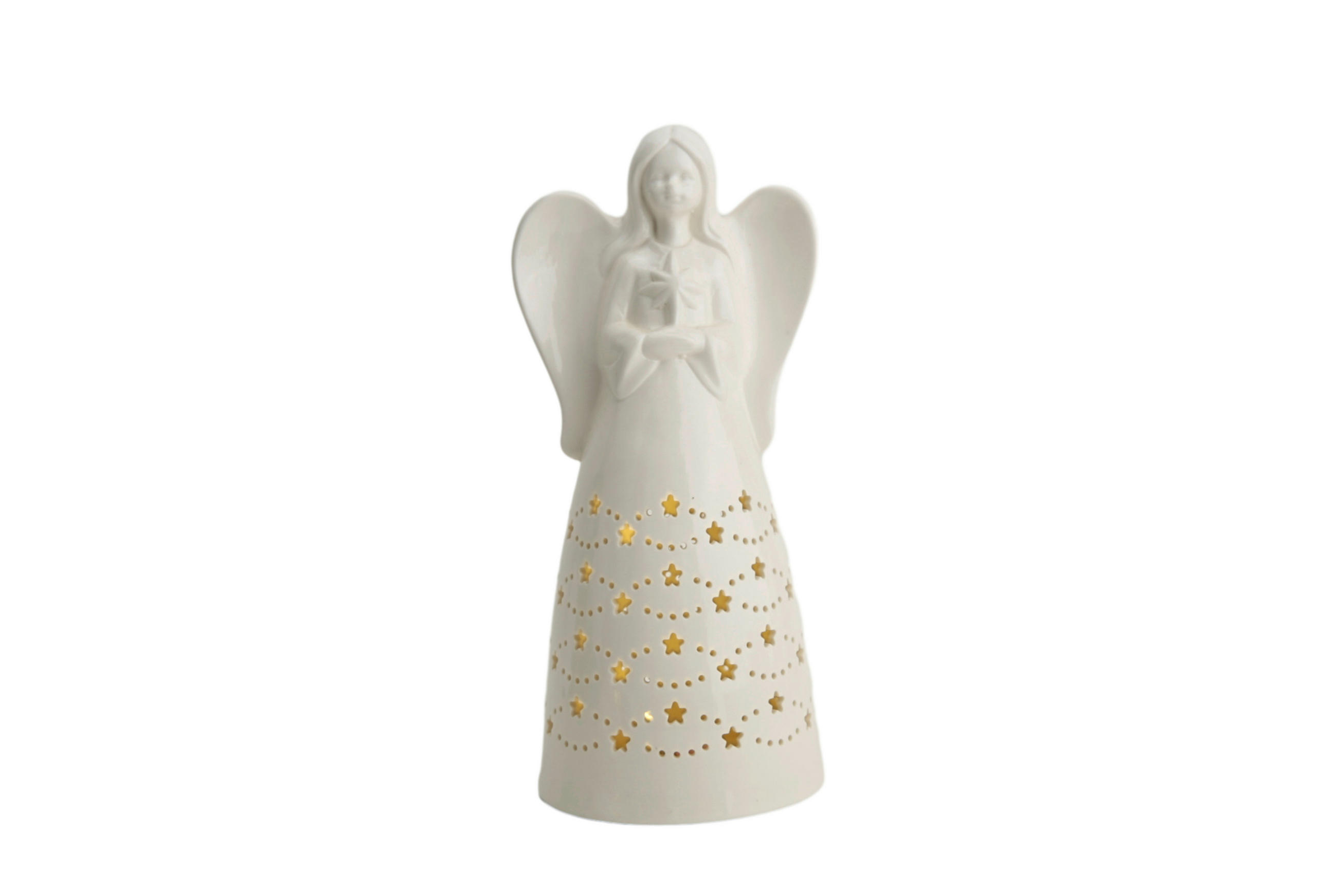OKRASNI ANGEL - bela, Trendi, keramika (11/24/10,6cm) - X-Mas