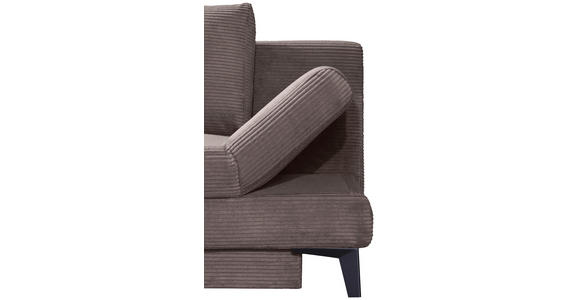 SCHLAFSOFA Cord Taupe  inkl. Bettkasten, Schlaffunktion, Armteilverstellung  - Taupe/Schwarz, Design, Textil/Metall (200/85/90cm) - Novel