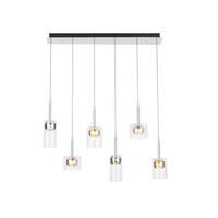 LED-HÄNGELEUCHTE Split 95,5/24/150 cm  - Klar/Chromfarben, Design, Glas/Kunststoff (95,5/24/150cm) - Dieter Knoll