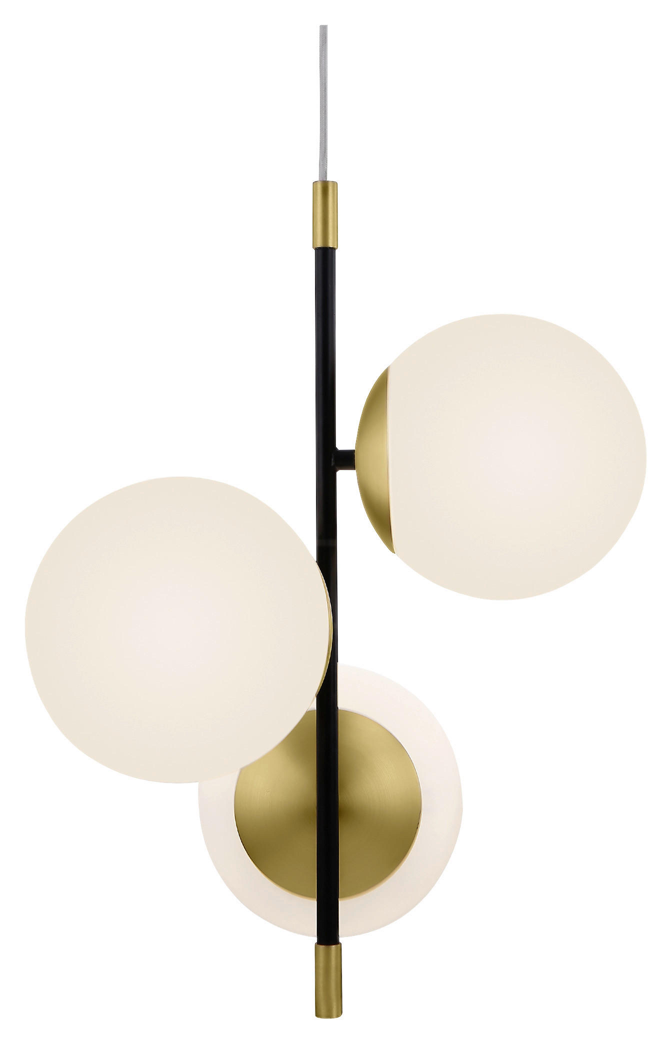 PENDELLEUCHTE 33,3/43/33,3 cm   - Goldfarben/Schwarz, Trend, Glas/Metall (33,3/43/33,3cm) - MAYTONI