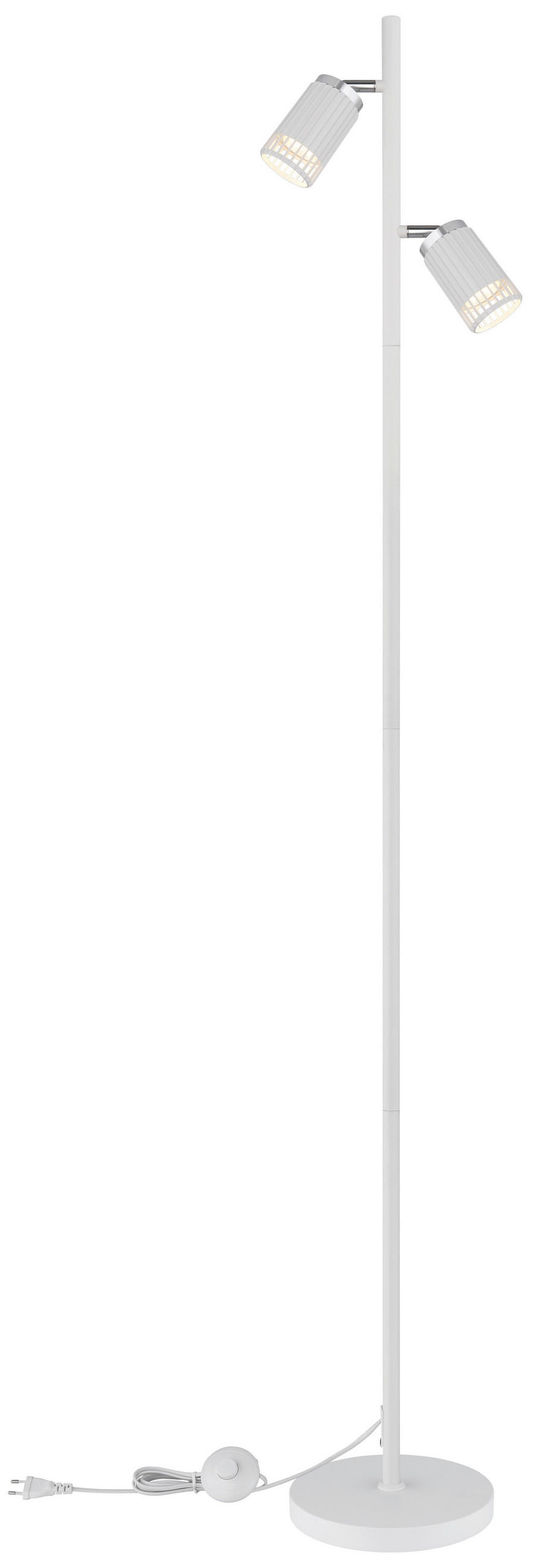 STEHLEUCHTE KORBEN 27,5/22/158 cm   - Chromfarben/Weiß, Design, Kunststoff/Metall (27,5/22/158cm) - Globo